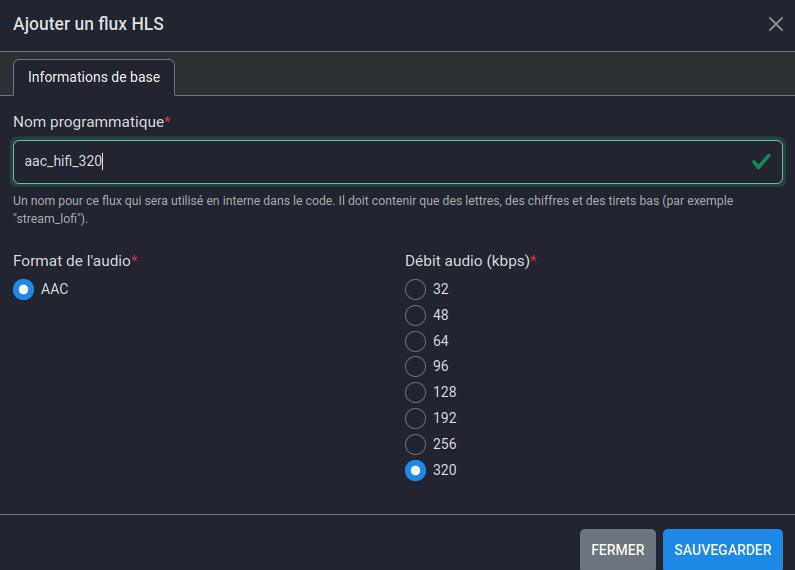 changer débit hls